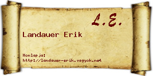 Landauer Erik névjegykártya